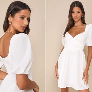LULU's Bachelorette Engagement Bridal Shower Honeymoon Fit and Flare Mini Dress
